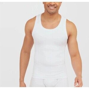 Spanx Seamless Tank Shirt Mens XL Bright White Ultra Sculpt Base Layer NWT